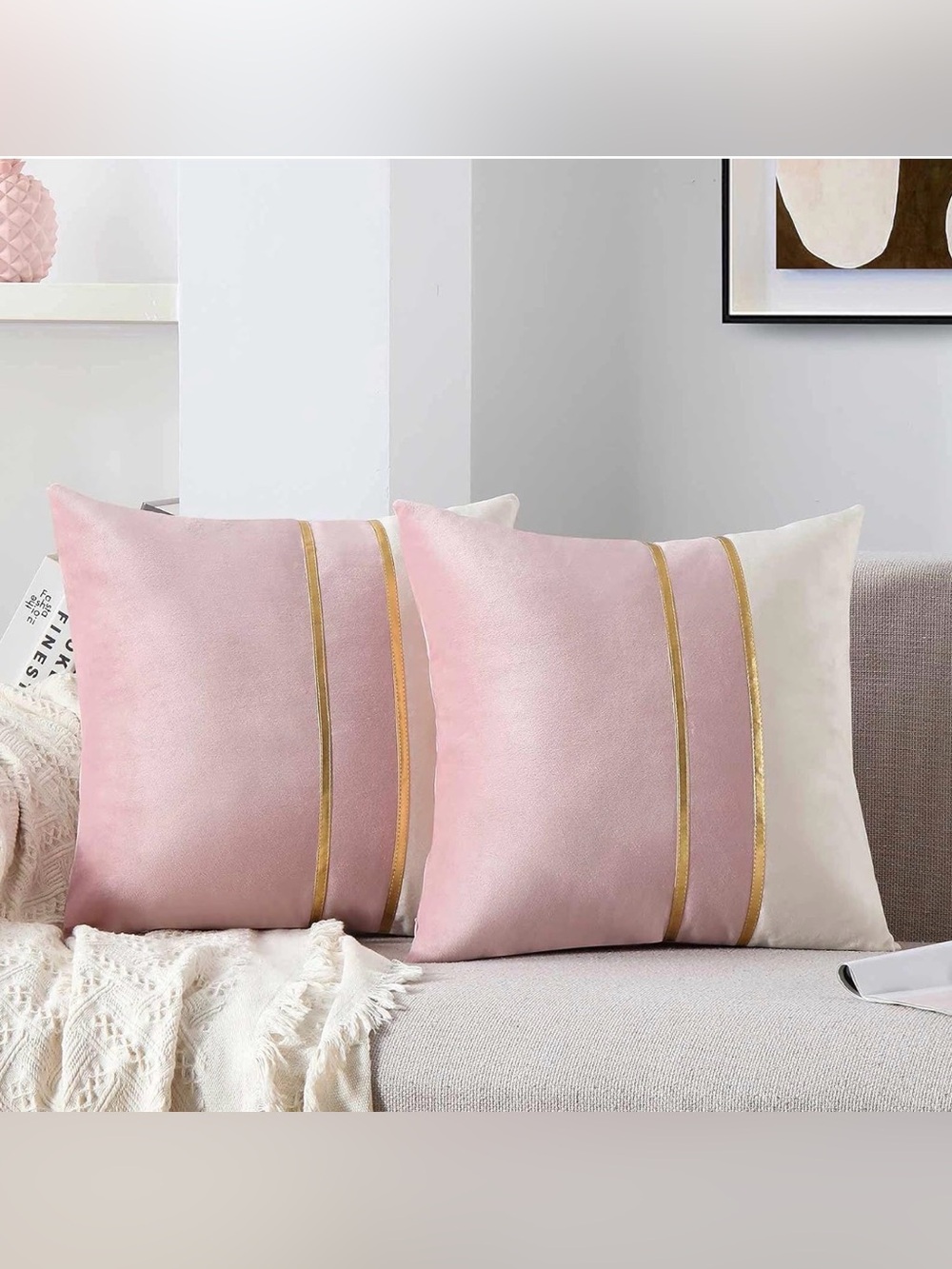 Velvet Throw Pillow Covers - Soft Decorative Cushion